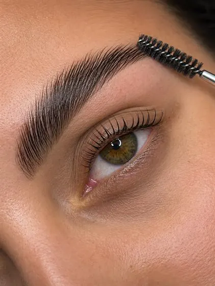 Brow com os fios penteados e alinhados