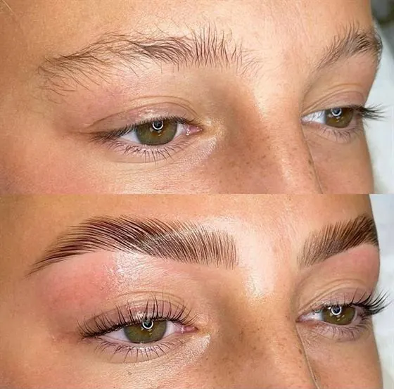 Antes e depois da brow