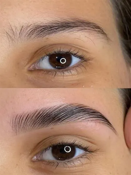 Antes e depois da brow