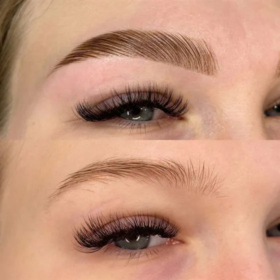 Brow com coloração em tom castanho-claro