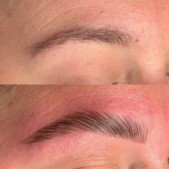 Antes e depois da brow
